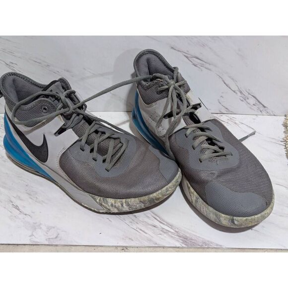 Nike Men's Blue & Gray Round Toe Lace-Up Closure High Top Sneakers Shoe Size 10 - Picture 8 of 9